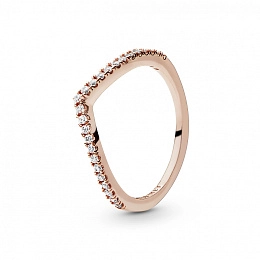 PANDORA Rose 14K Rose Gold Plated Silver Ring/ 186316CZ-52