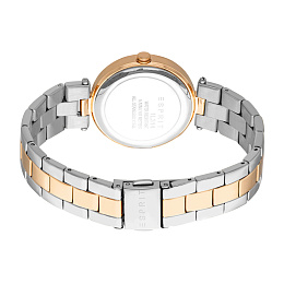 ESPRIT Women Watch, Two Tone Silver & Rose Gold Color Case, Silver Dial, Two Tone Silver & Rose Gold