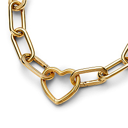 Heart 14k gold-plated openable link