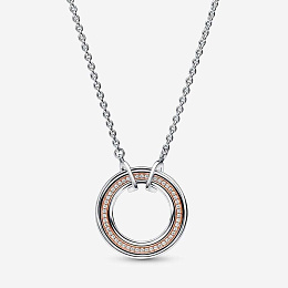 PANDORA Moments 14K Rose Gold Plated Silver Necklace/ 382772C01-50