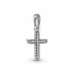 Cross silver pendant with clear cubic zirconia/Серебряная подвеска Крест с чистым кубическим циркони