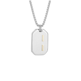 Stainless steel pendant necklace with 18kt gold (g