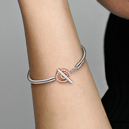 Snake chain sterling silver and 14k rose gold-plat