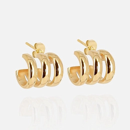 Zag Bijoux 24K Gold Plated Stainless Steel Surgical Earring/ SEC21722-01UNI