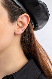 Silver Knot Ear Cuff