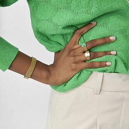 TOUS 18K Gold Plated Stainless Steel Ring/ 013105571