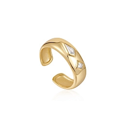 Ania Haie 14K Ոսկեպատ Արծաթյա Մատանի/ R041-02G-W