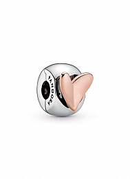 Heart Pandora Rose and sterling silver clip