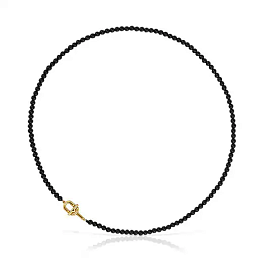 ONYX CHOCKER SILVER GOLD PLATED CLASP