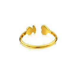 18KT GOLD RING BEAR HEART 6MM N13