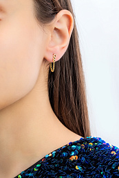 CURB CHAIN STUD EARRINGS /E021-03G