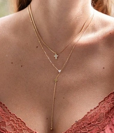 Zag Bijoux 24K Gold Plated Stainless Steel Surgical Necklace/ SNS24282-01SEL