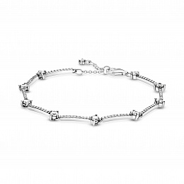 Sterling silver bracelet with clear cubic zirconia /599217C02-20