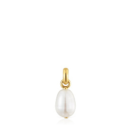 SILVER GOLD PLATED PENDANT 19,5MM PEARL