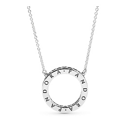 PANDORA logo reversible silver collier with clear 