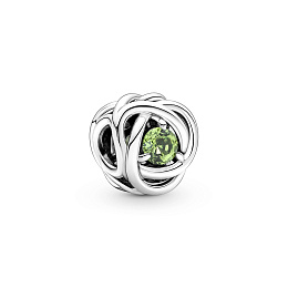 Sterling silver charm with spring greencrystal/Серебряный шарм с зеленым кристаллом