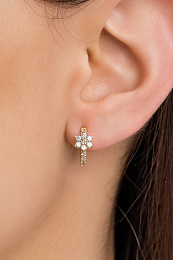 10mm Flower Eternity Helix Single Earring with Cli