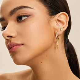 Ania Haie 14K Ոսկեպատ Արծաթյա Ականջօղ/ E049-01G