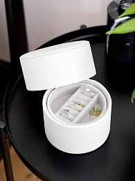 PEBBLE WHITE BEDSIDE JEWELLERY BOX POD