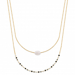 NECKLACEMOON STONE18 KT GOLD PLATED