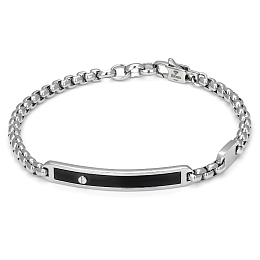 Bracelet with stainless steel chain and black PVD 
