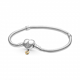 Disney Princesses snake chain sterlingsilver and PandoraShine bracelet withclear cubic zirconia
