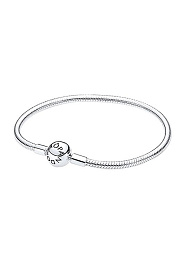 Snake chain silver bracelet with round clasp