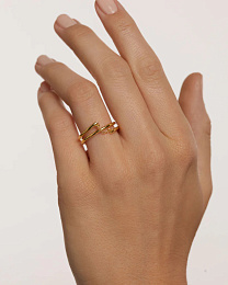 PDPAOLA 18K Gold Plated Silver Ring/ AN01-890-14