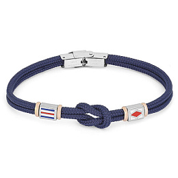 Stainless steel bracelet and blue nautical rope an