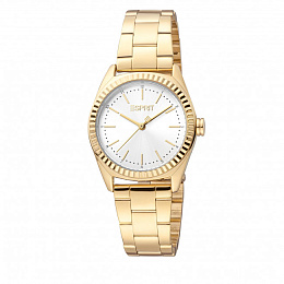 ESPRIT Women Watch, Gold Color Case, Silver Dial, 