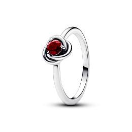 Sterling silver ring with salsa red crystal