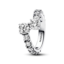Sterling silver ring with clear cubic zirconia/ 193149C01-60