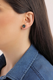 Earring Giant round gold silver night