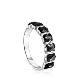 SILVER RING ONYX 4MM N12