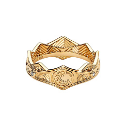 Project House Targaryen Crown 14k gold-plated ring with clear cubic zirconia