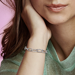 Sterling silver link bracelet /599588C00-4