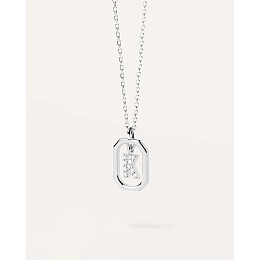 Mini Letter K Silver Necklace