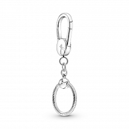 Sterling silver bag charm holder with smallPandora O pendant /399567C00