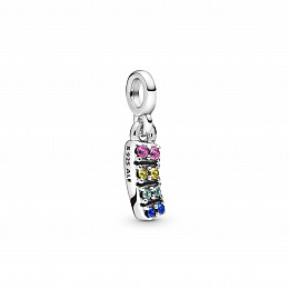 Rainbow sterling silver dangle charm with royalgre