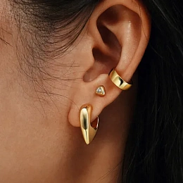 Ania Haie 14K Ոսկեպատ Արծաթյա Ականջօղ/ E067-03G