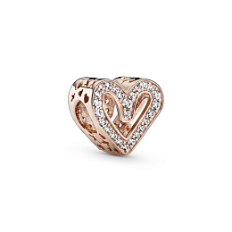 Heart Pandora Rose charm with clear cubic zirconia/Шарм Pandora Rose с чистым кубическим цирконием