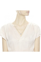 Silver necklace with clear cubic zirconia