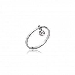 RING   SILVER 925 RHODIUM PLATED CZ