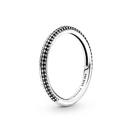 Sterling silver ring with black crystal/Серебряное кольцо с черным кристаллом