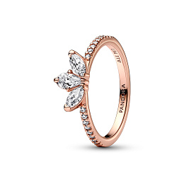 Herbarium cluster 14k rose gold-plated ring with c