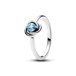 Sterling silver ring with sea aqua blue crystal