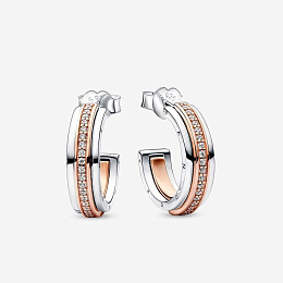 PANDORA Moments 14K Վարդագույն ոսկու պատվածքով Արծաթյա Ականջօղ/ 282737C01