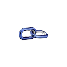 Sterling silver double link with transparentroyal blue enamel /799663C01