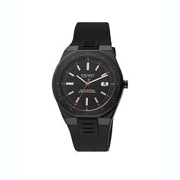 ESPRIT Men Watch, Black Color Case, Black Dial, Black Silicone Strap, 345.00