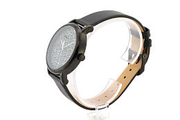 38mm Women's Trend with Swarovski Black Leather St